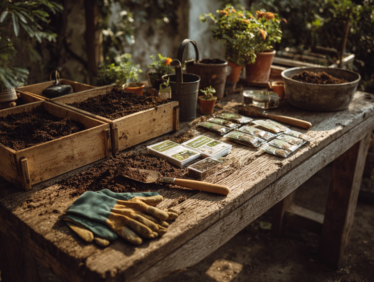 Community garden tools and compost